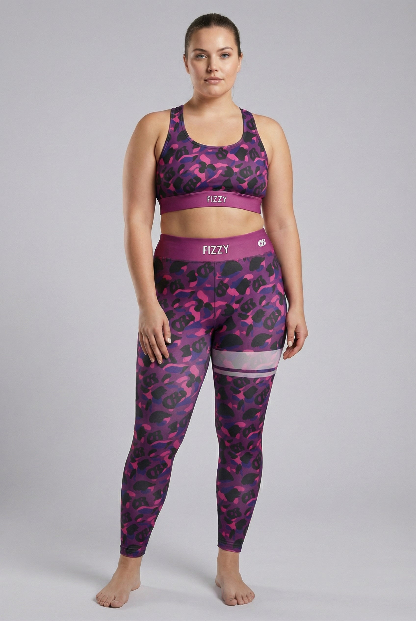 Personalized Purple Monogram Camo Leggings