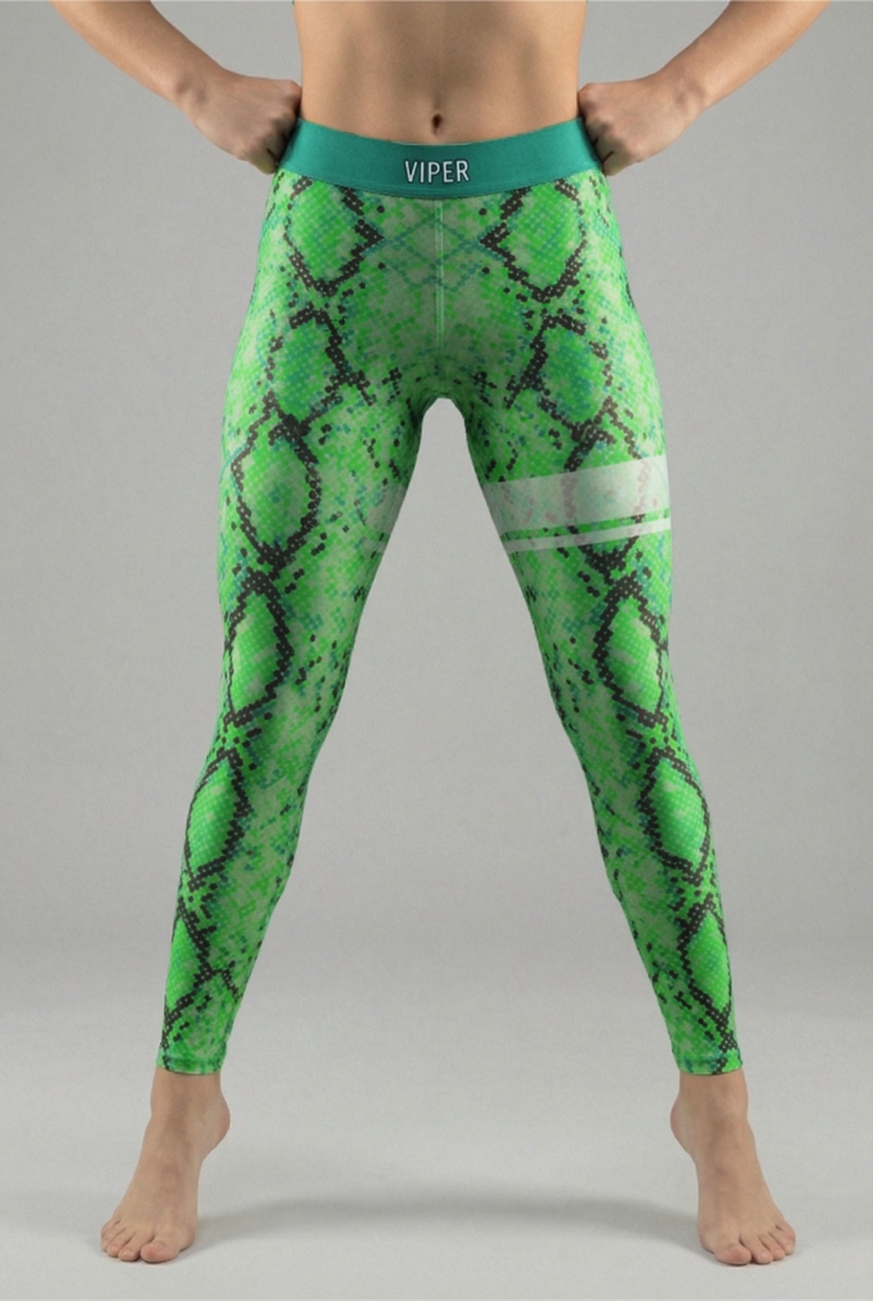 Personalized Green Snake Skin Leggings