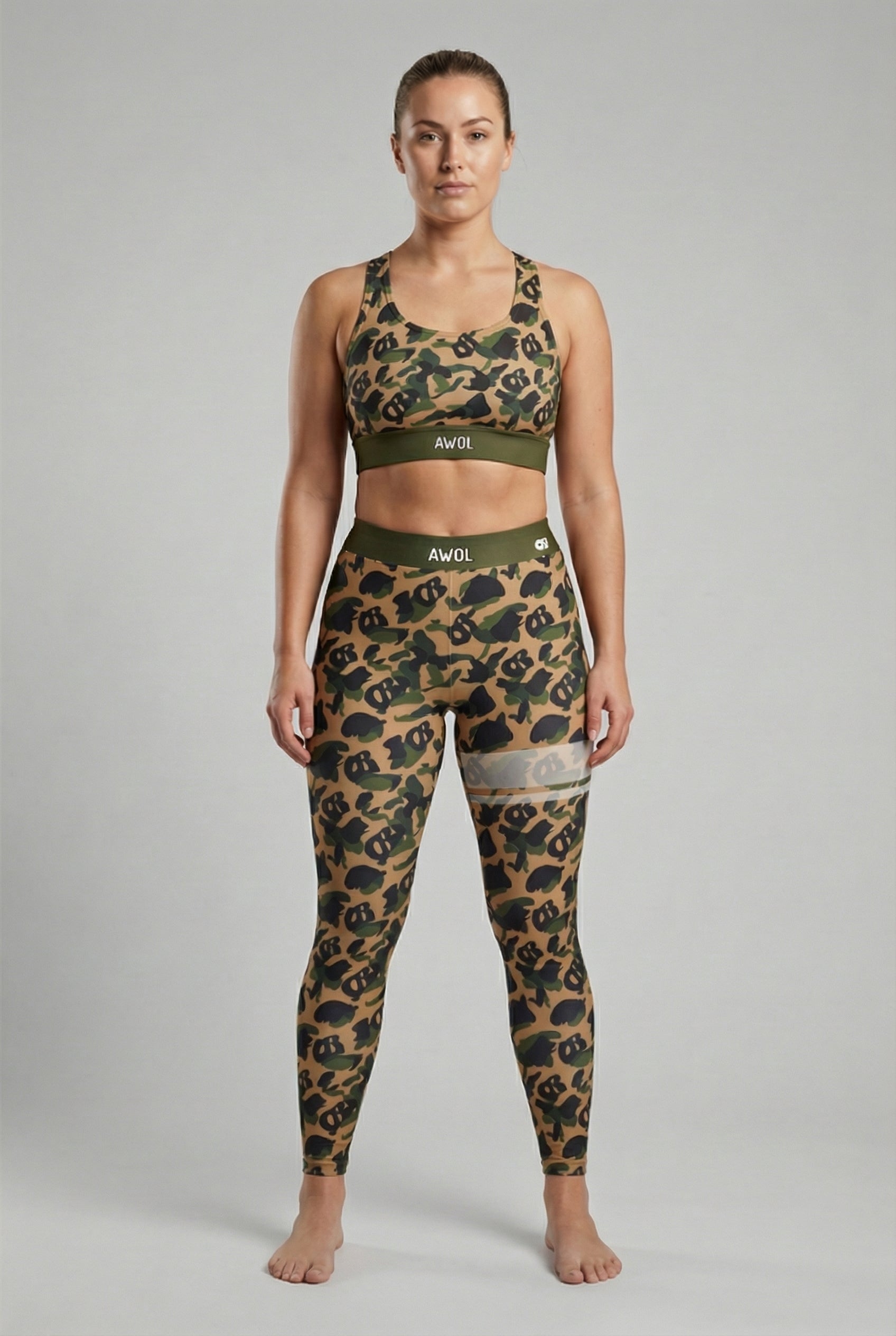 Personalized Military Green Camo Leggings