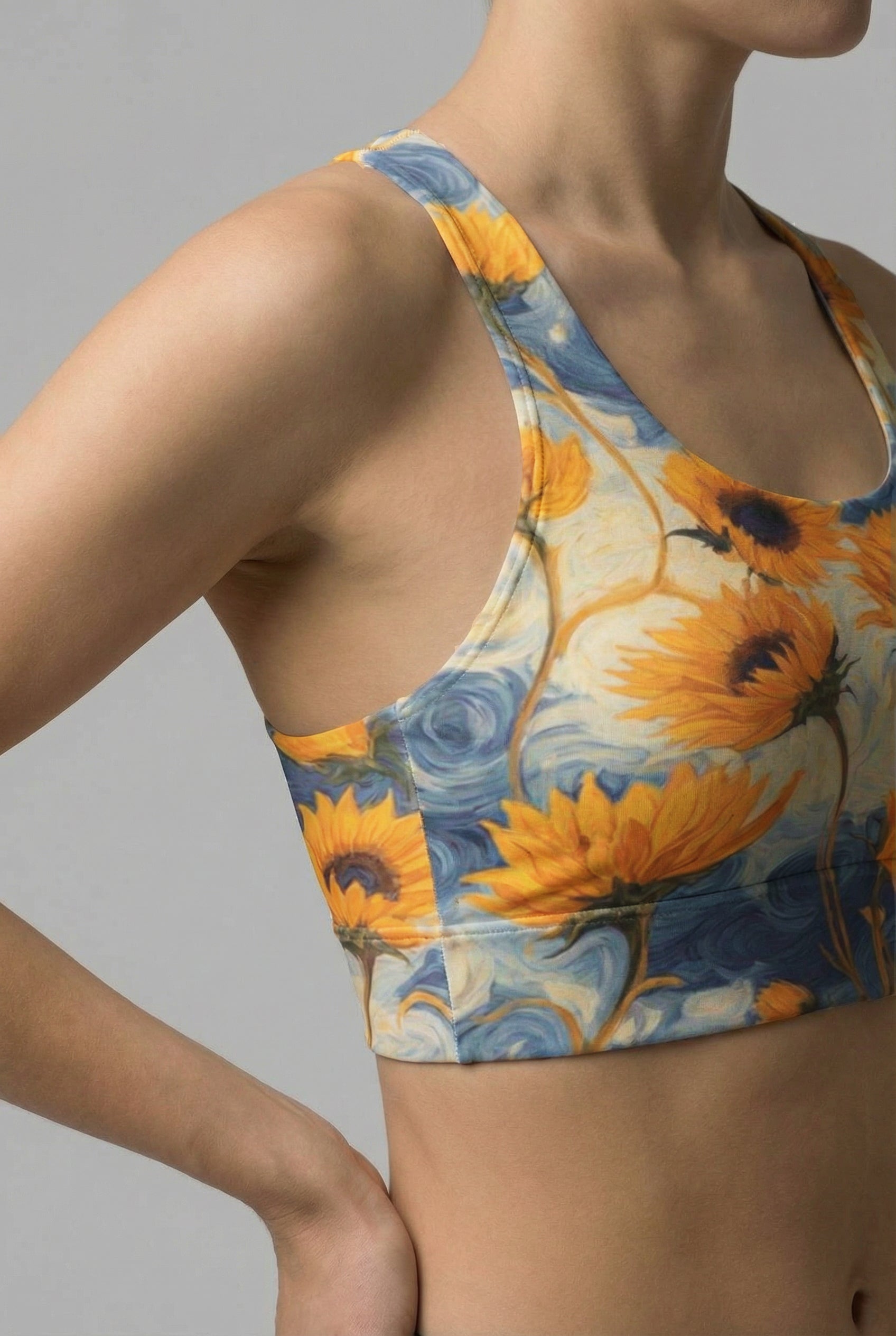 Custom Name Sunflower Sports Bra OnlyBulked