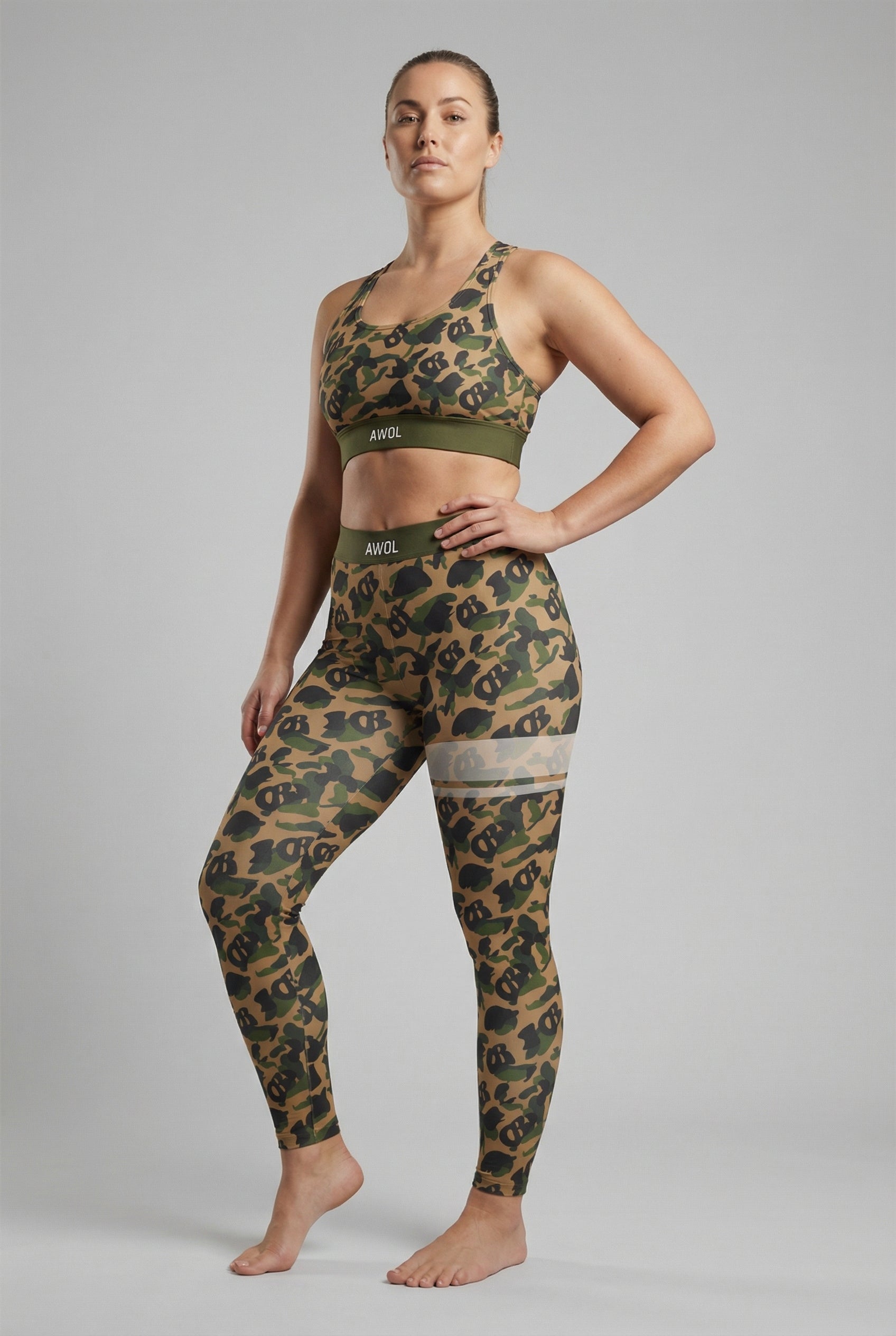 Personalized Military Green Camo Leggings