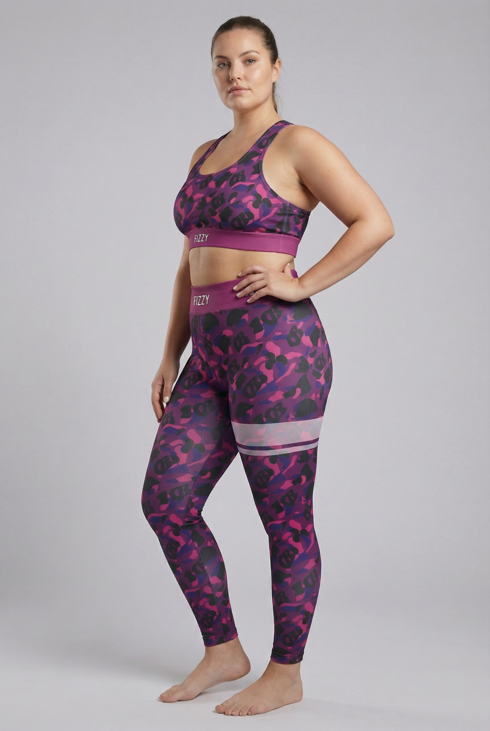 Personalized Purple Monogram Camo Leggings