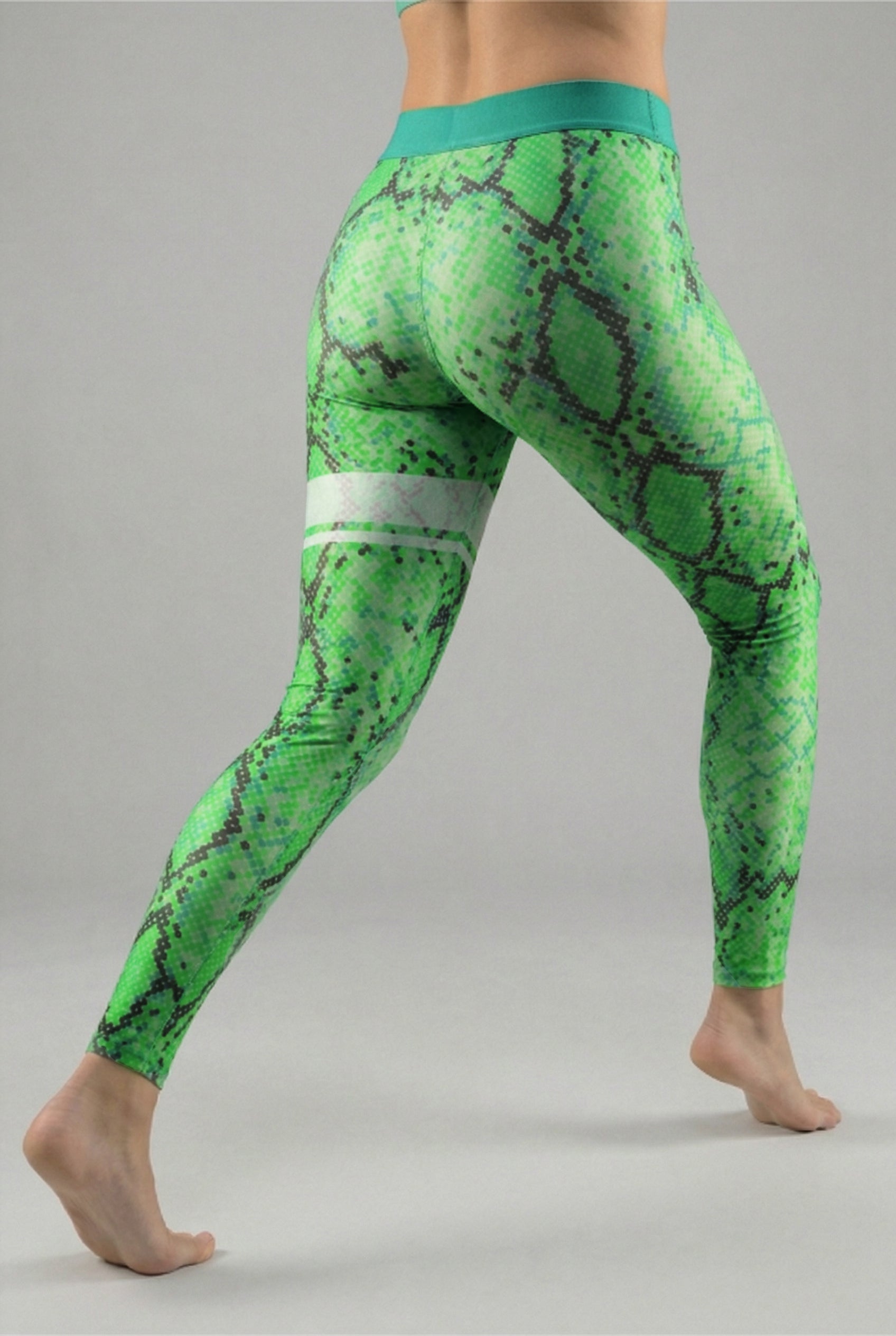 Personalized Green Snake Skin Leggings