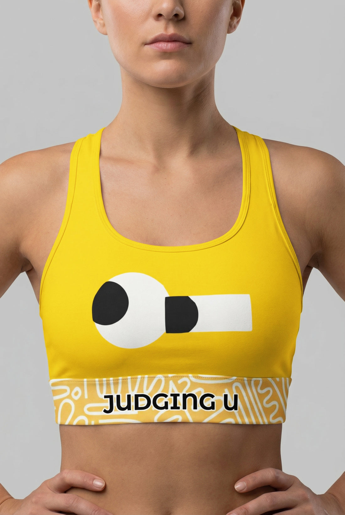 Personalized Yellow "Side Eye" Sports Bra OnlyBulked