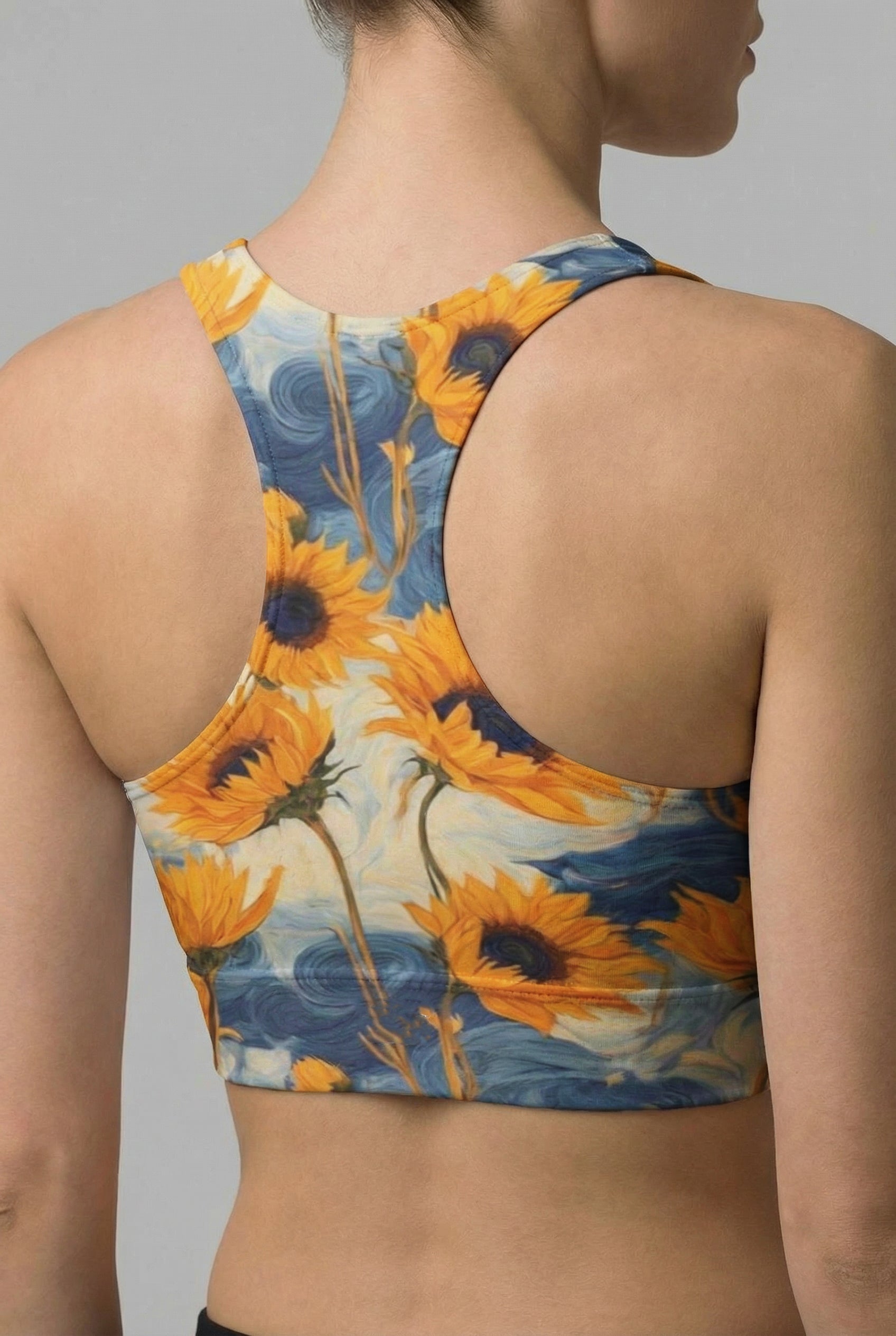 Custom Name Sunflower Sports Bra OnlyBulked