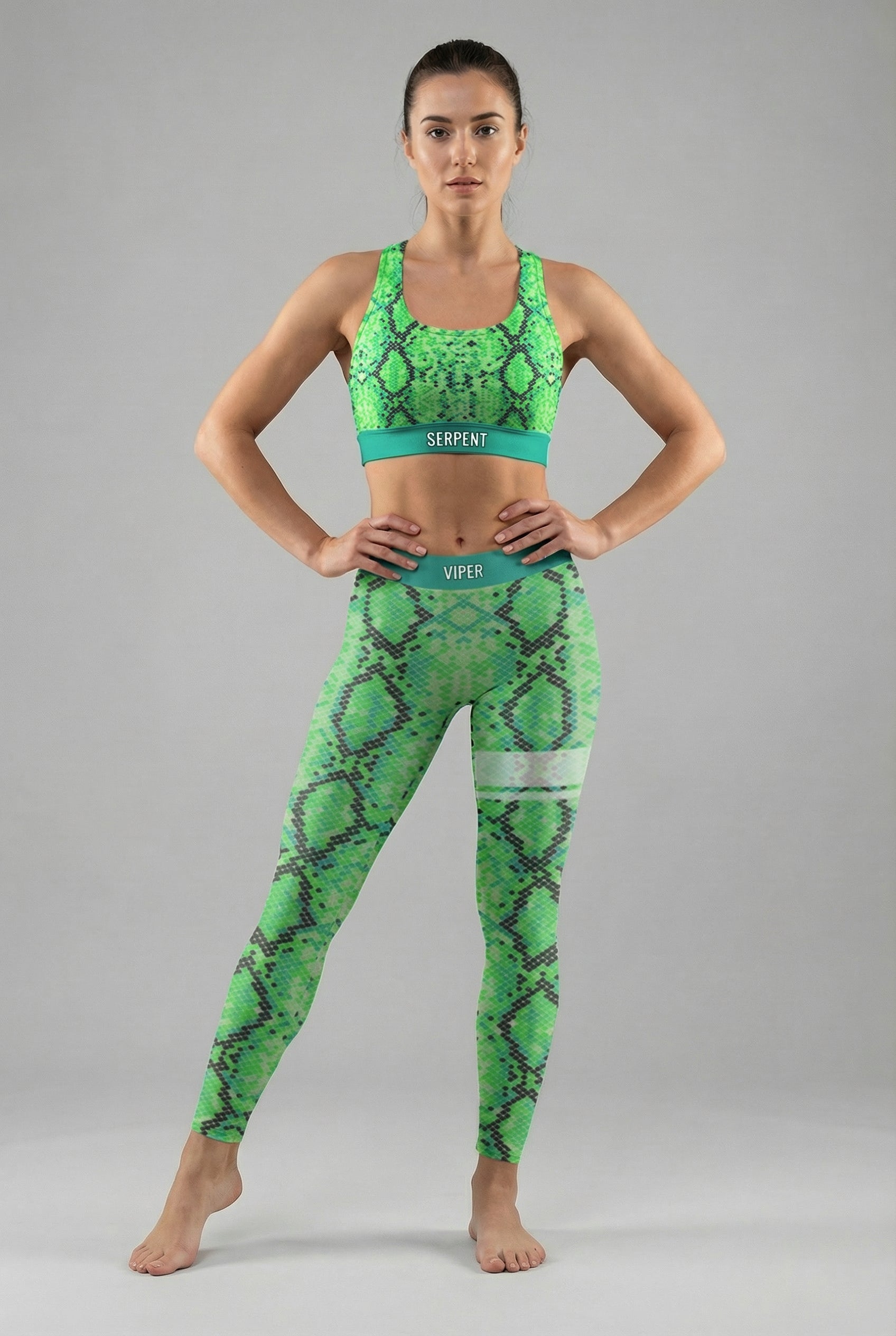Personalized Green Snake Skin Leggings