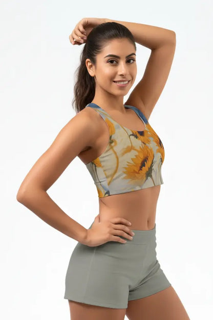 Custom Name Sunflower Sports Bra OnlyBulked