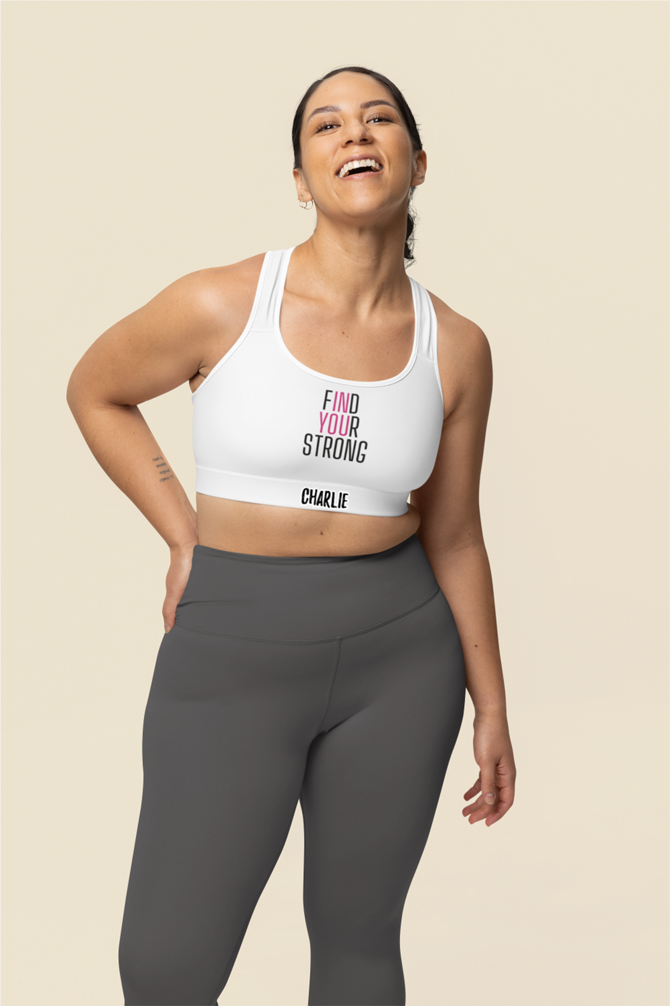 Custom Color Sports Bra Personalized “Find Your Strong” Edition OnlyBulked