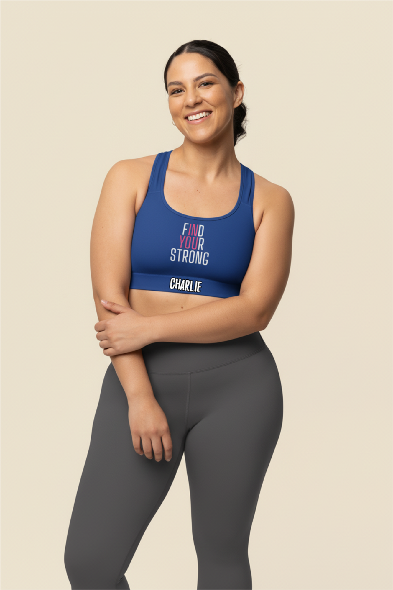 Custom Color Sports Bra Personalized “Find Your Strong” Edition OnlyBulked