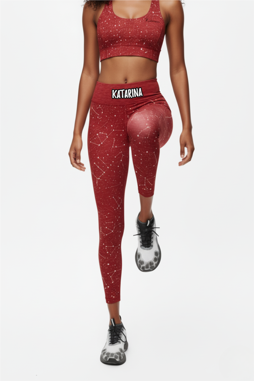 Custom Name or Quote Galaxy Leggings – Personalized Activewear for Yoga, Gym & Training OnlyBulked