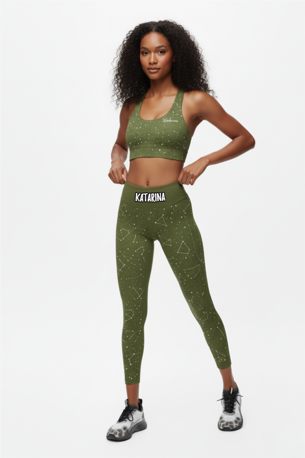 Custom Name or Quote Galaxy Leggings – Personalized Activewear for Yoga, Gym & Training OnlyBulked