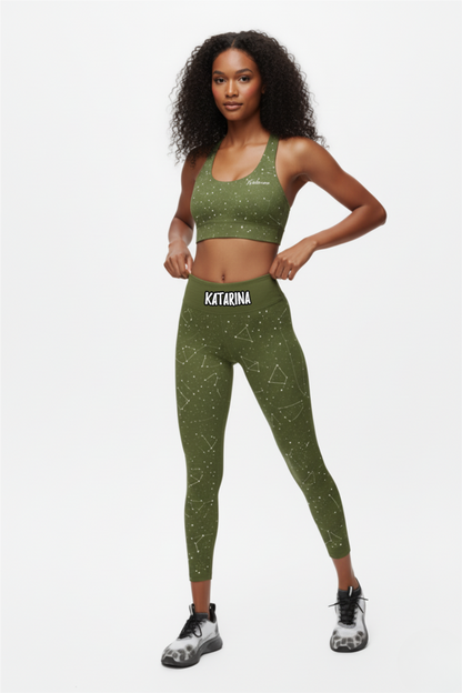 Custom Name or Quote Galaxy Leggings – Personalized Activewear for Yoga, Gym & Training OnlyBulked