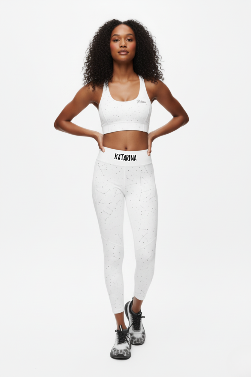 Custom Name or Quote Galaxy Leggings – Personalized Activewear for Yoga, Gym & Training OnlyBulked