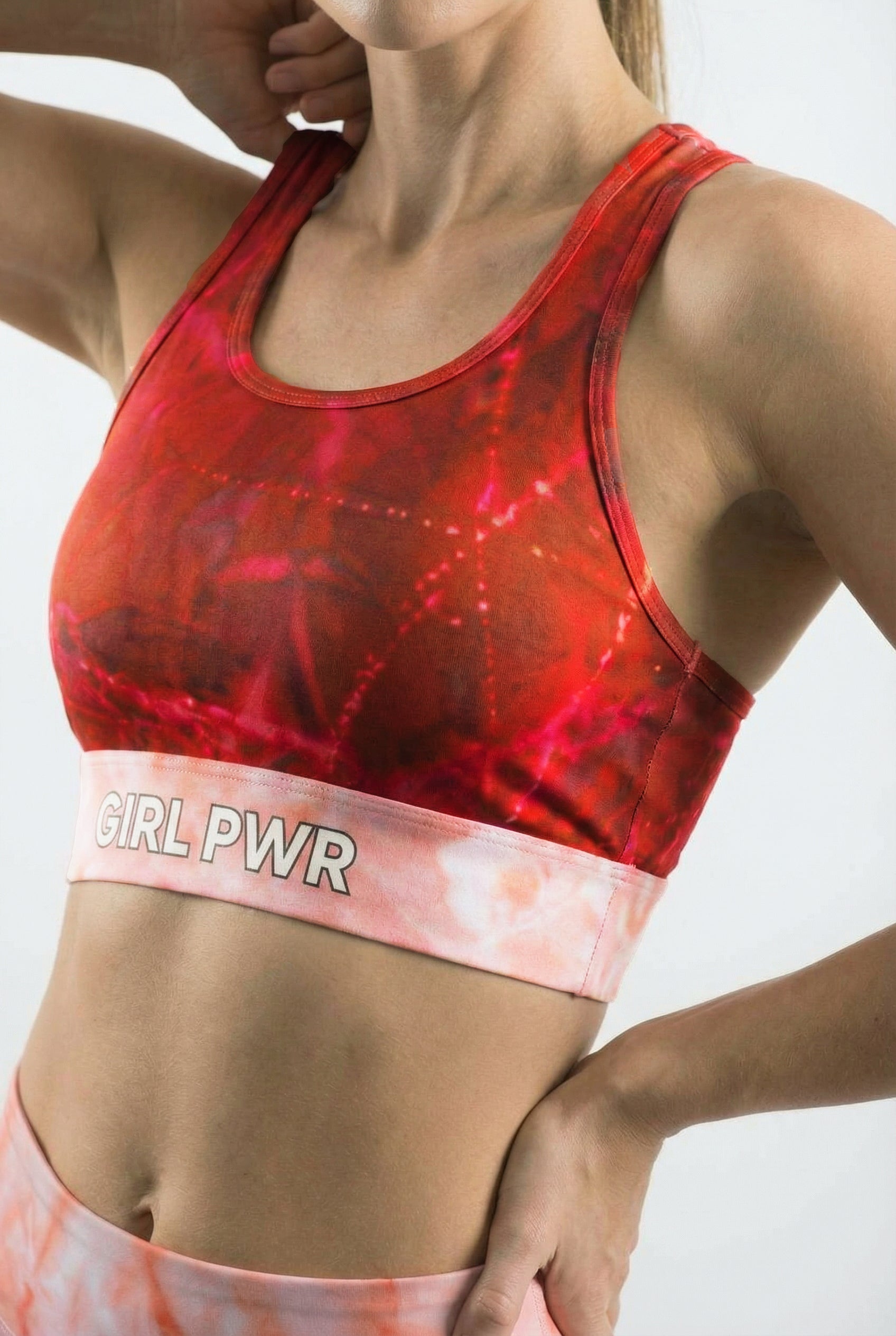 Personalized Ruby Geometric Sports Bra - Custom Name & Mantra OnlyBulked
