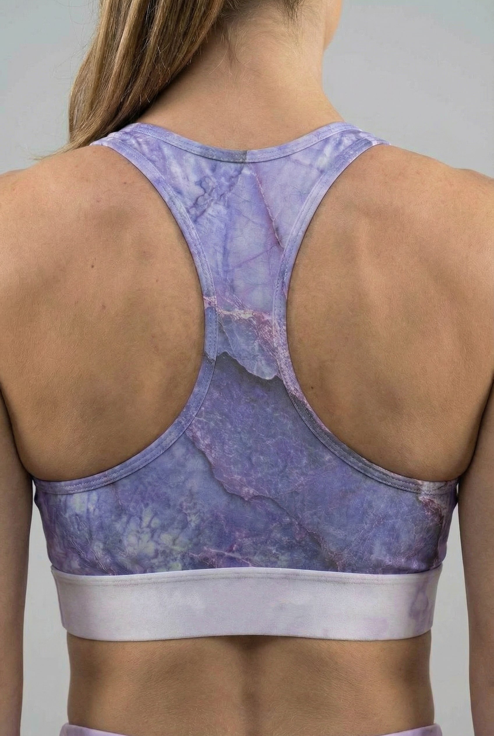 Personalized Amethyst Marble Sports Bra - Custom Name & Mantra OnlyBulked