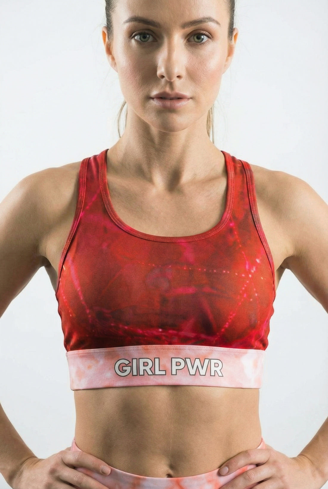 Personalized Ruby Geometric Sports Bra - Custom Name & Mantra OnlyBulked