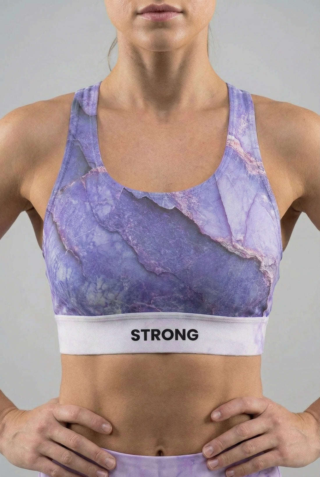 Personalized Amethyst Marble Sports Bra - Custom Name & Mantra OnlyBulked