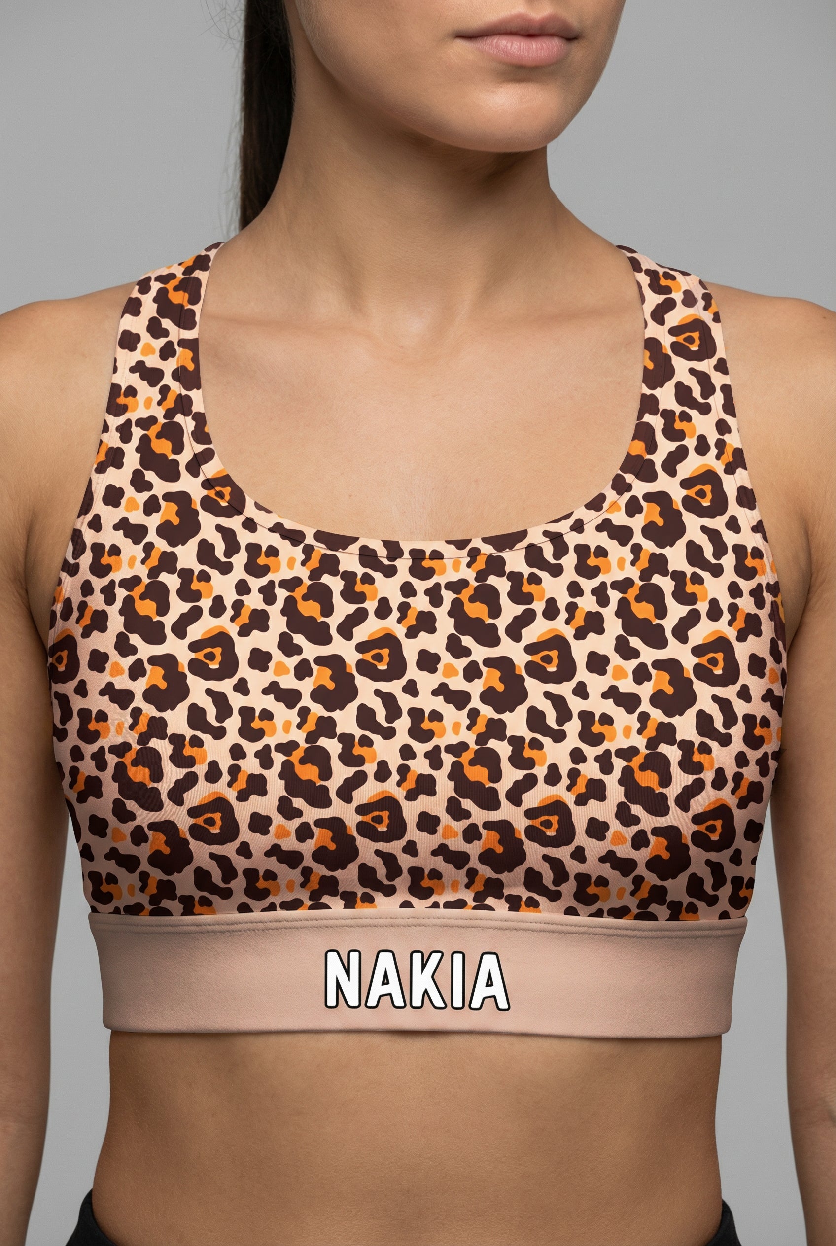 Personalized Classic Leopard Print Sports Bra