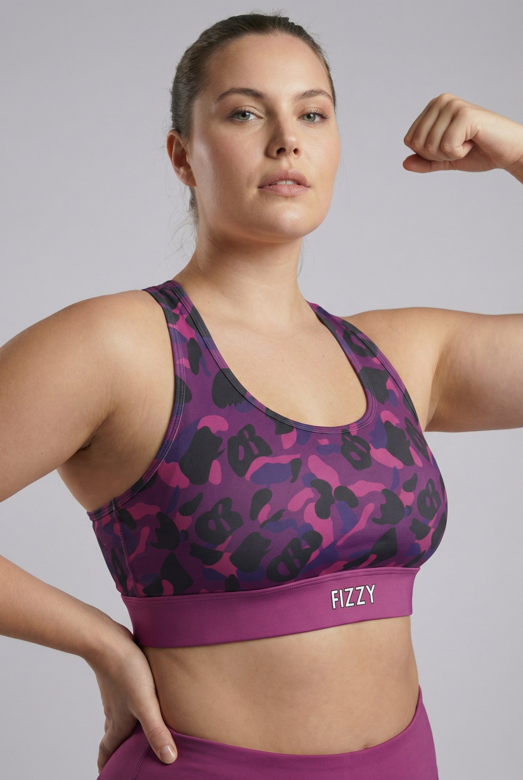 Personalized Purple Monogram Camo Sports Bra