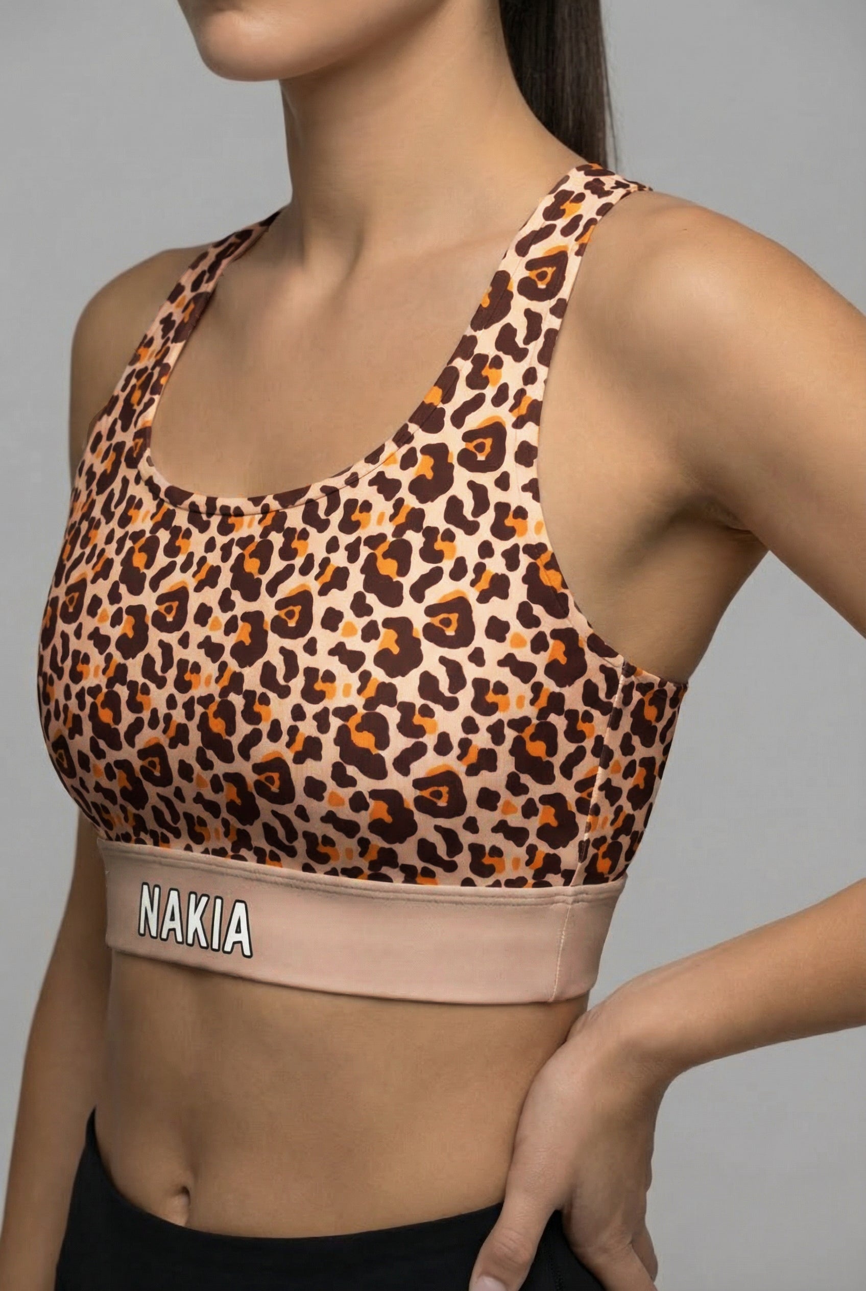 Personalized Classic Leopard Print Sports Bra