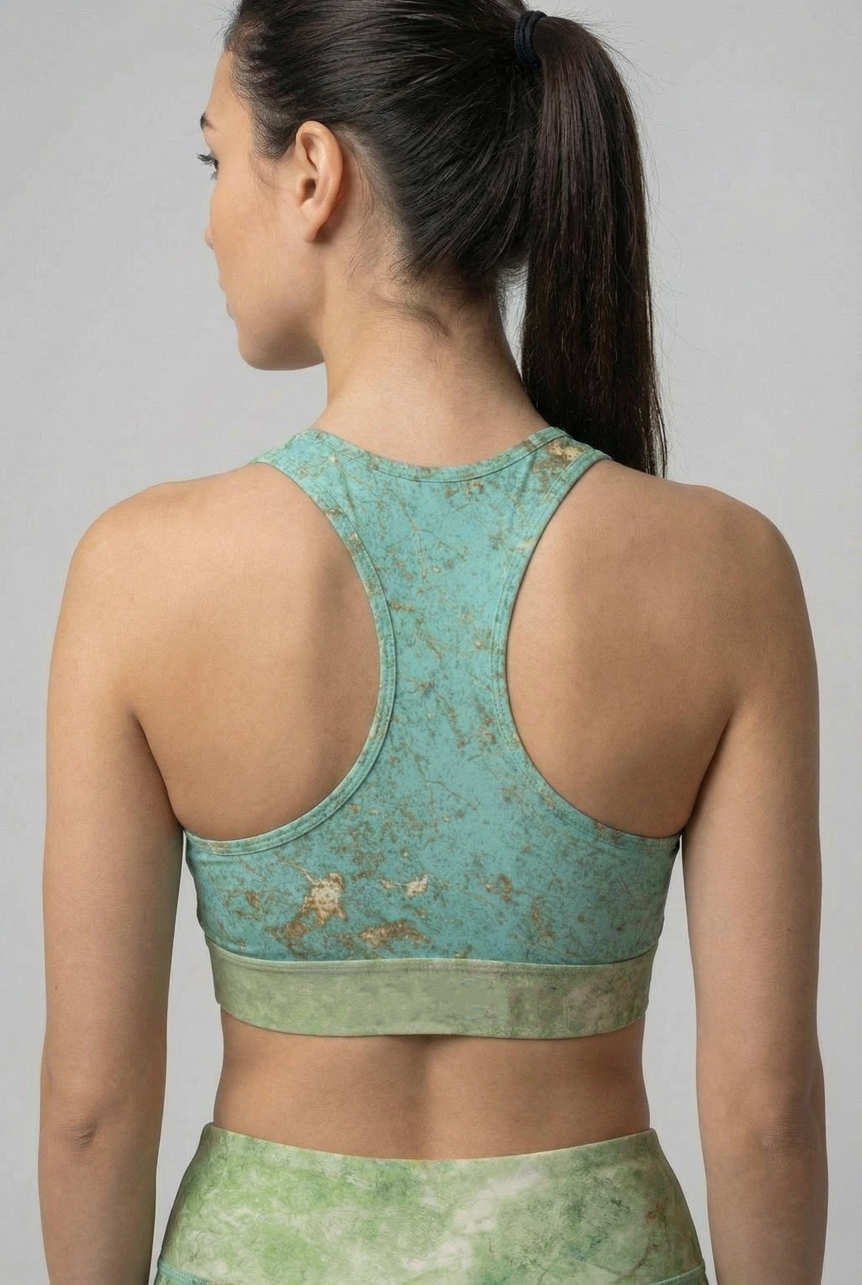 Personalized Green Topaz Marble Sports Bra - Custom Name & Mantra OnlyBulked