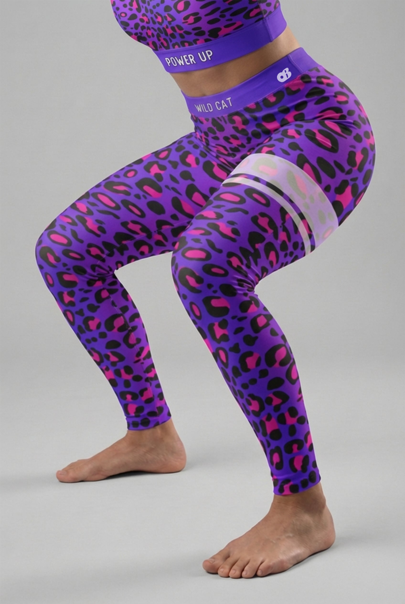 Personalized Electric Blue Neon Leopard Leggings