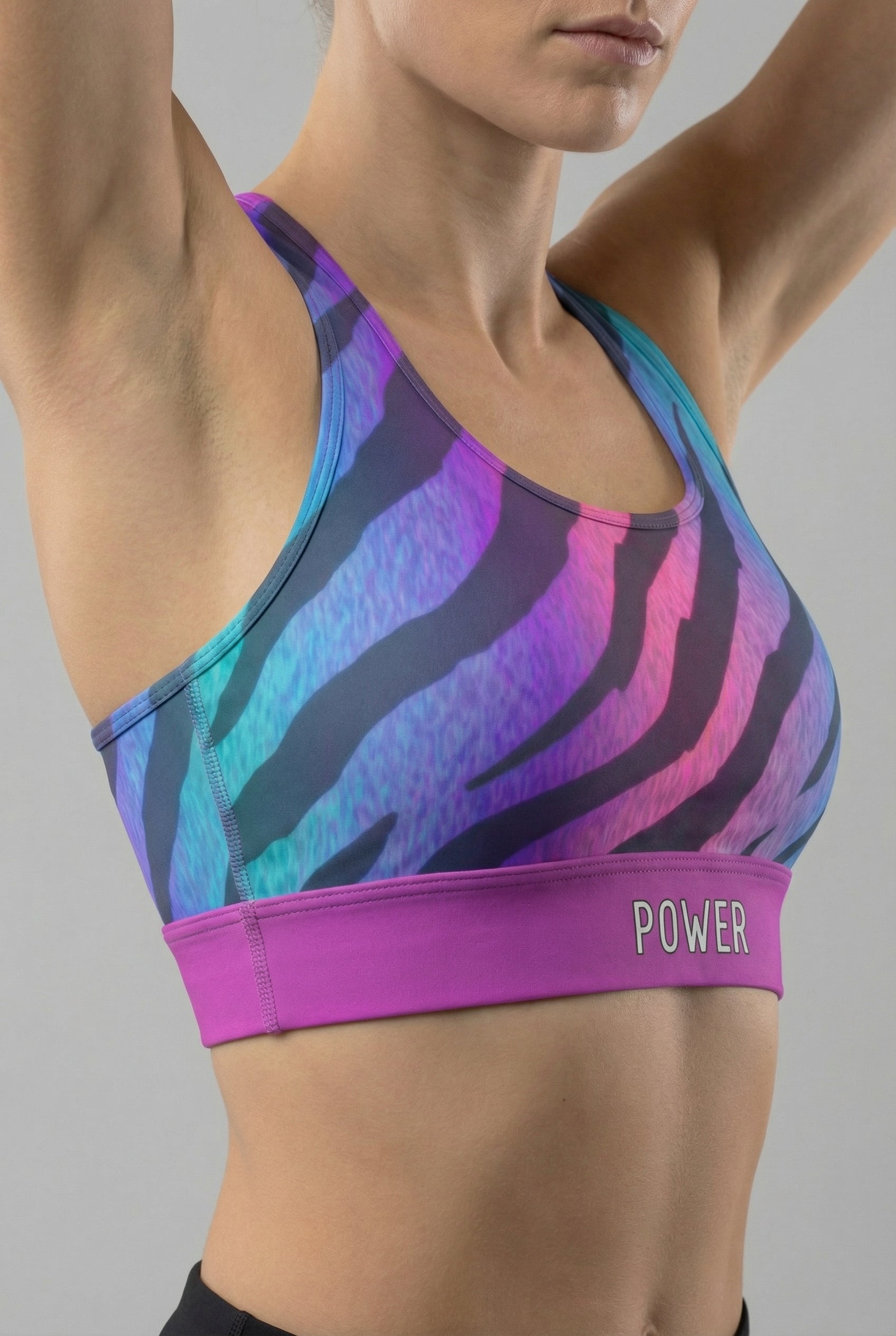 Personalized Neon Zebra Sports Bra