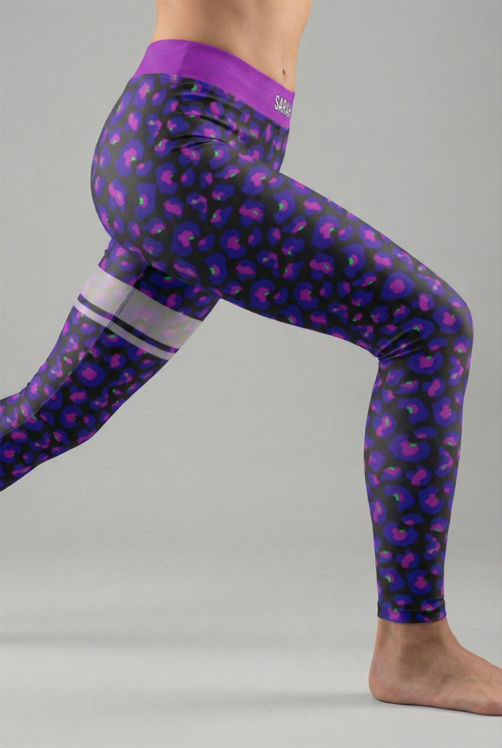 Personalized Dark Purple Leopard Leggings