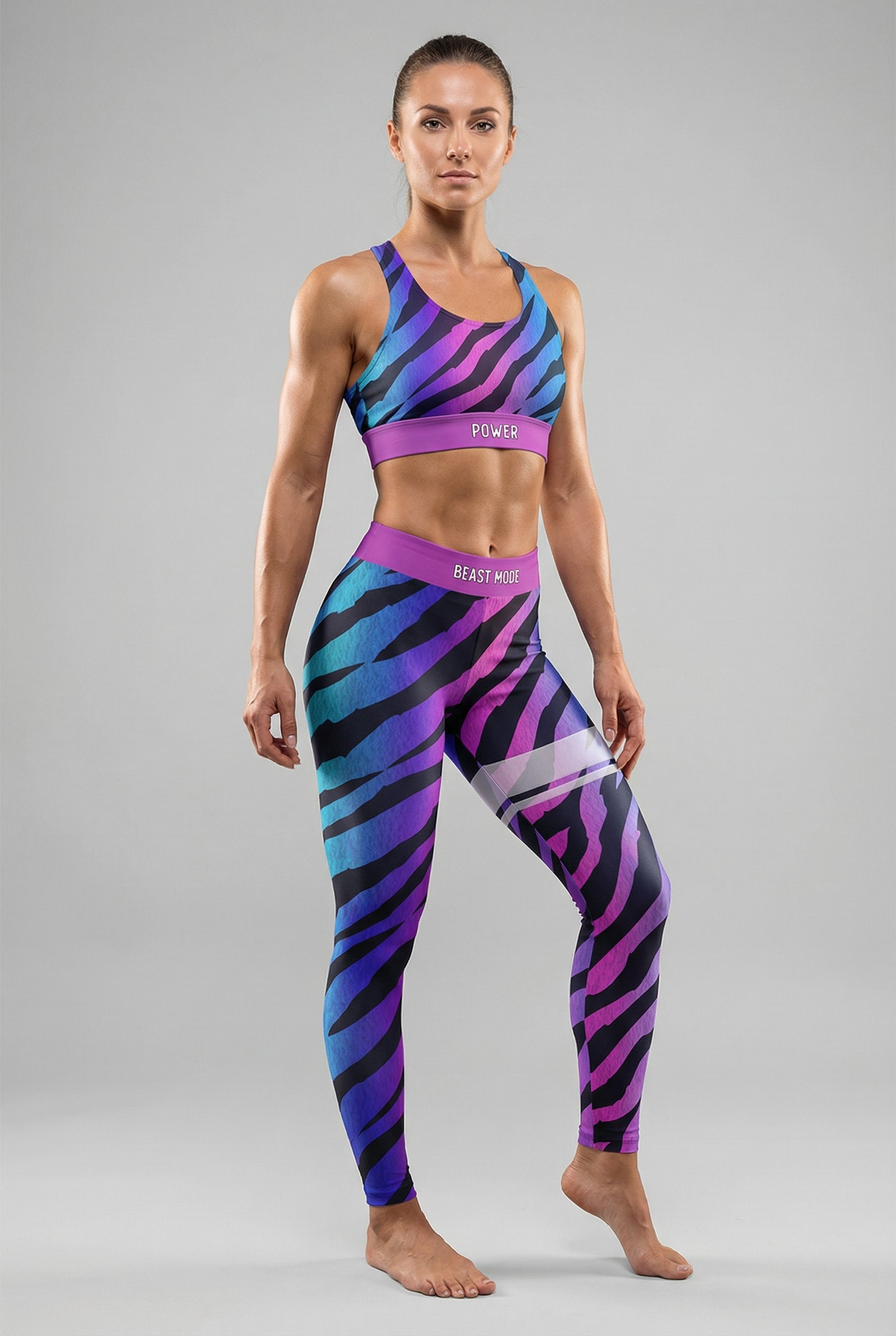 Personalized Neon Zebra Leggings