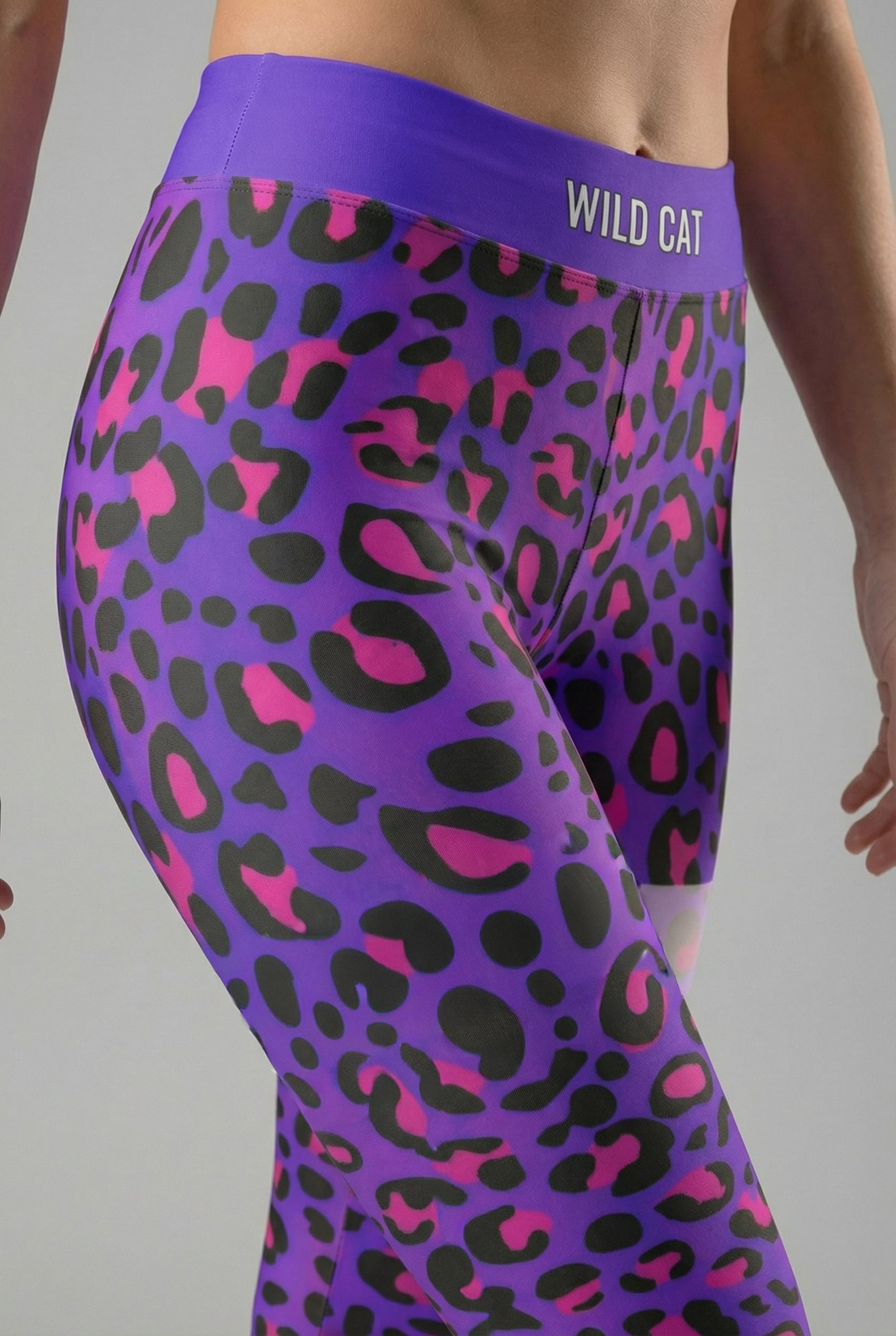 Personalized Electric Blue Neon Leopard Leggings