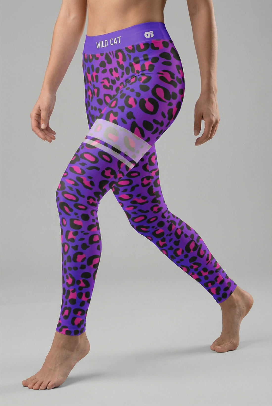 Personalized Electric Blue Neon Leopard Leggings