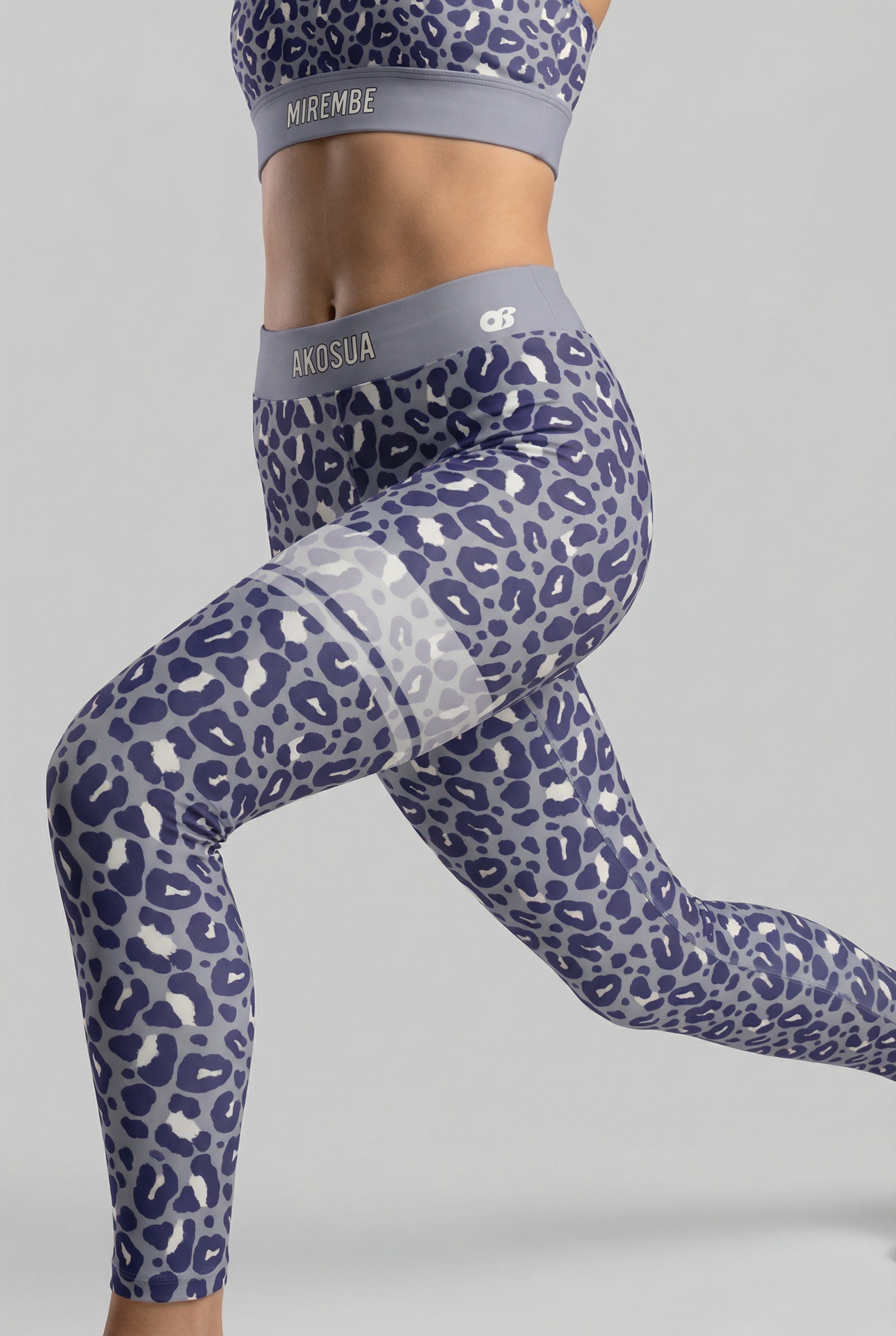 Personalized Dusty Blue Leopard Leggings