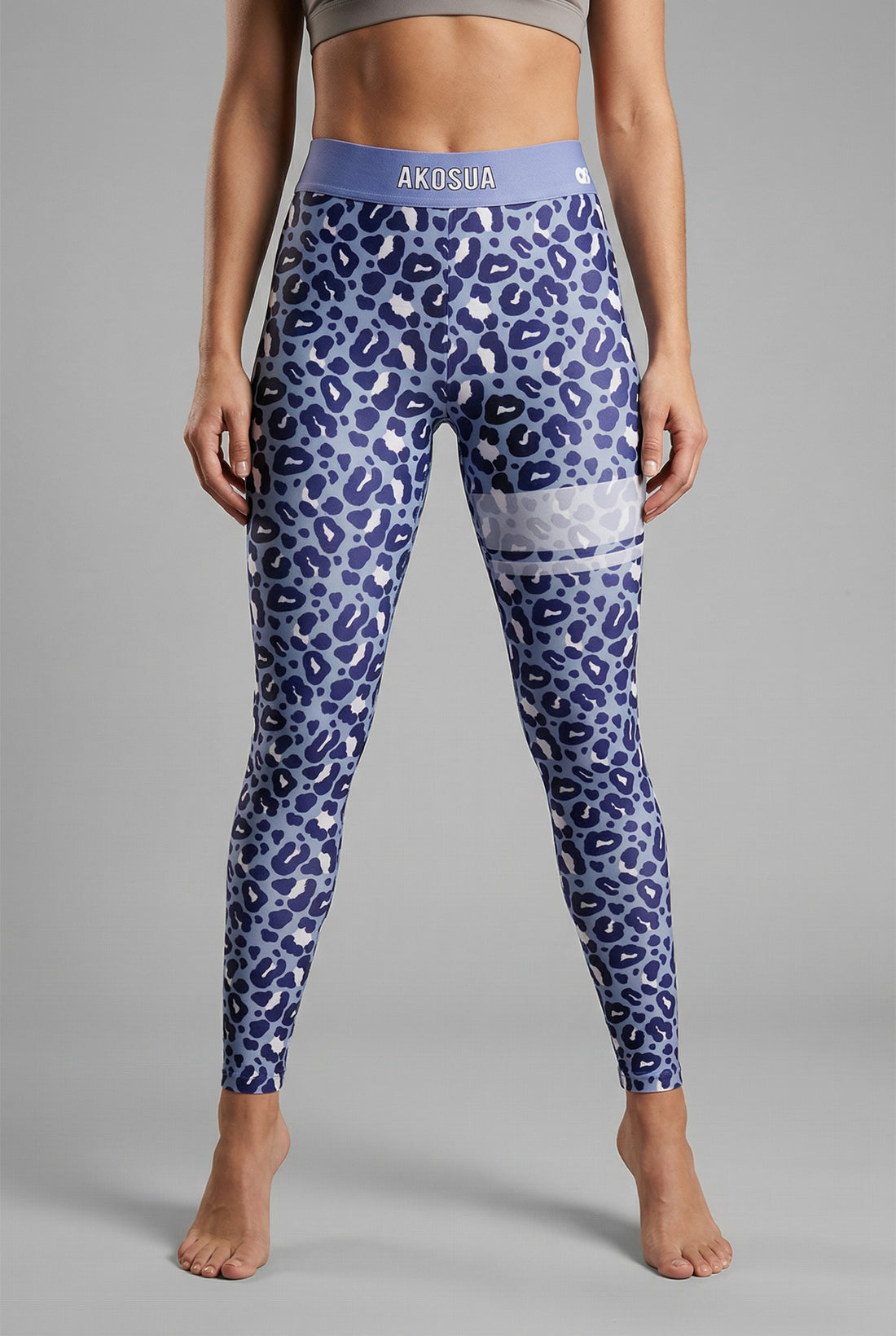 Personalized Dusty Blue Leopard Leggings