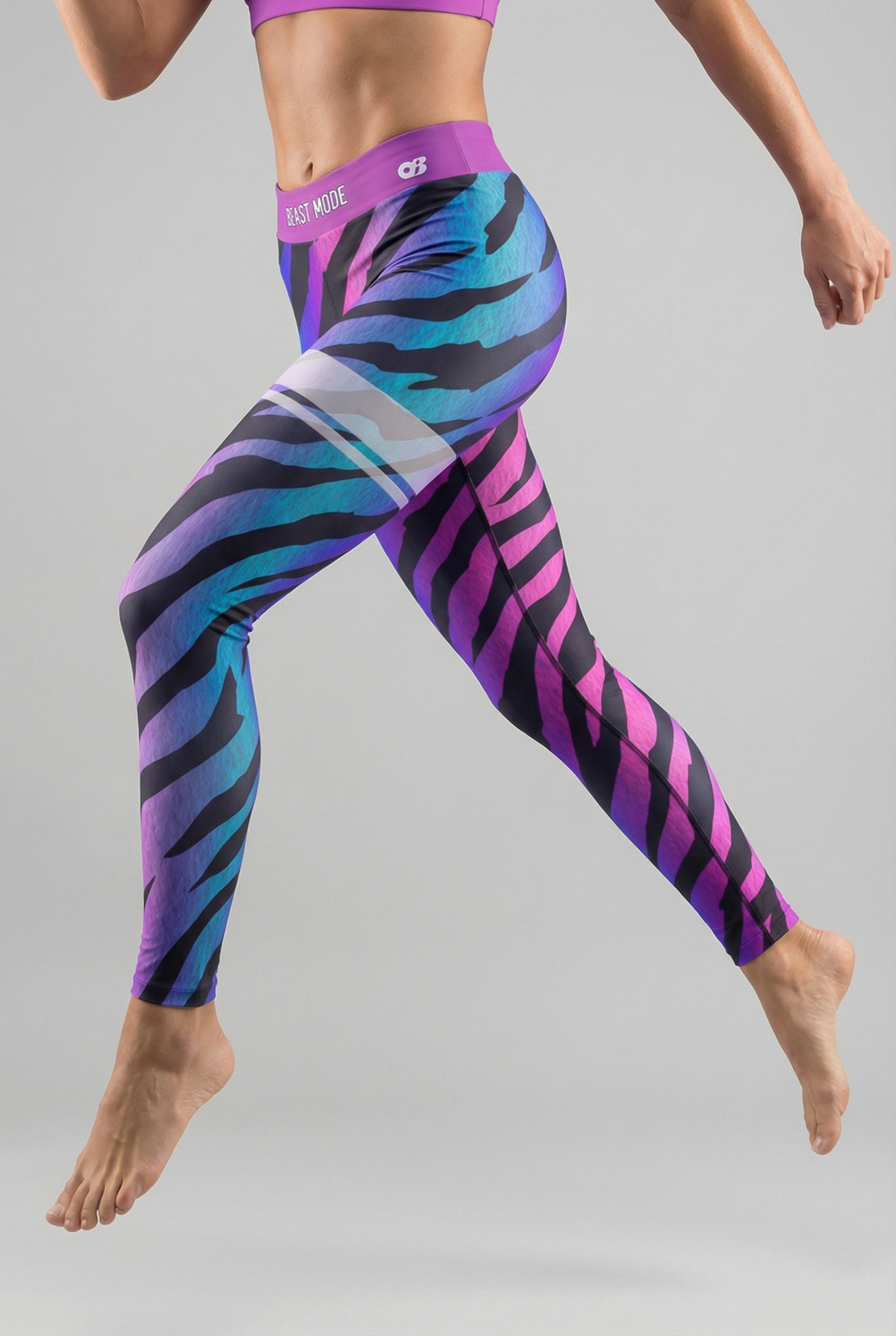 Personalized Neon Zebra Leggings