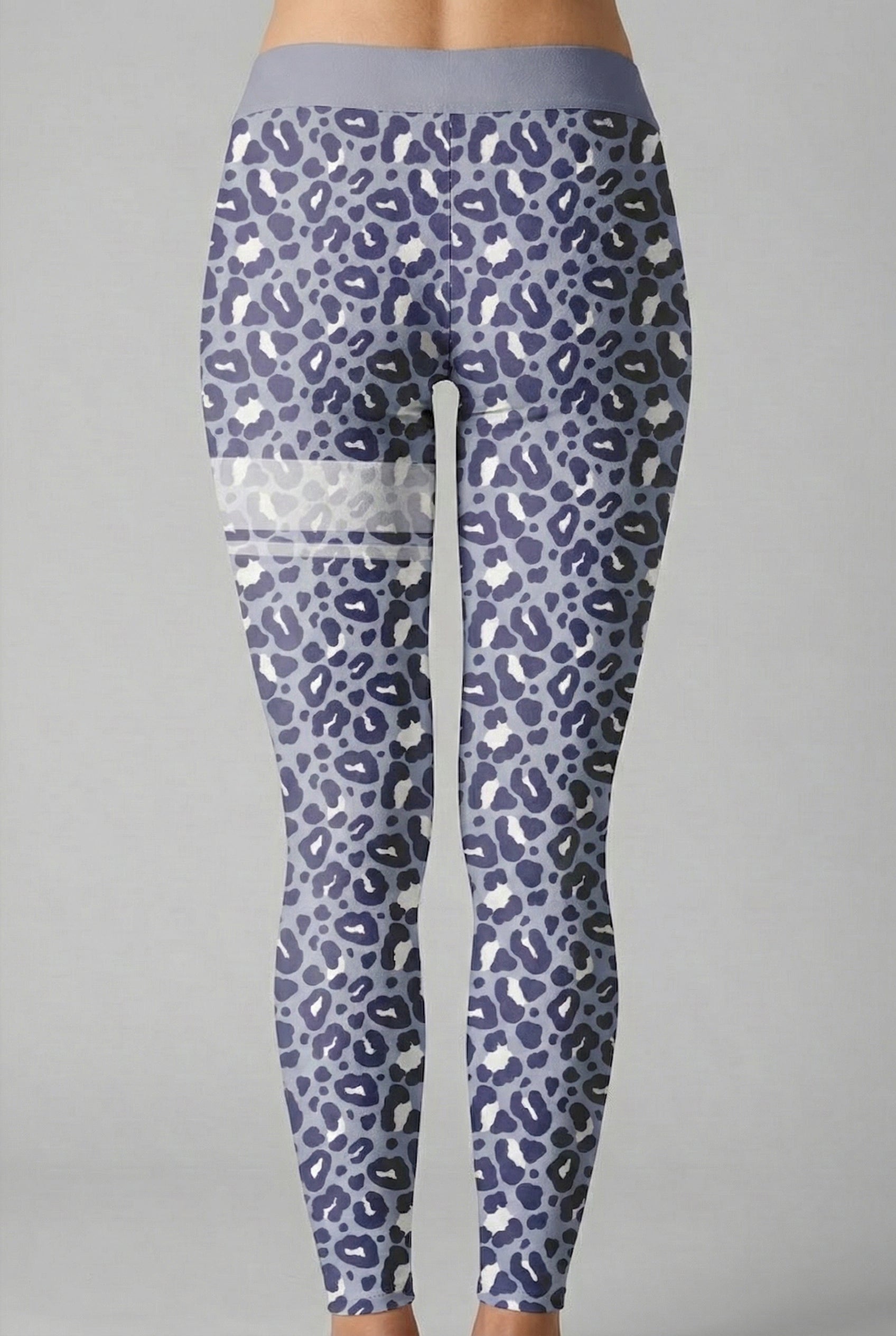 Personalized Dusty Blue Leopard Leggings