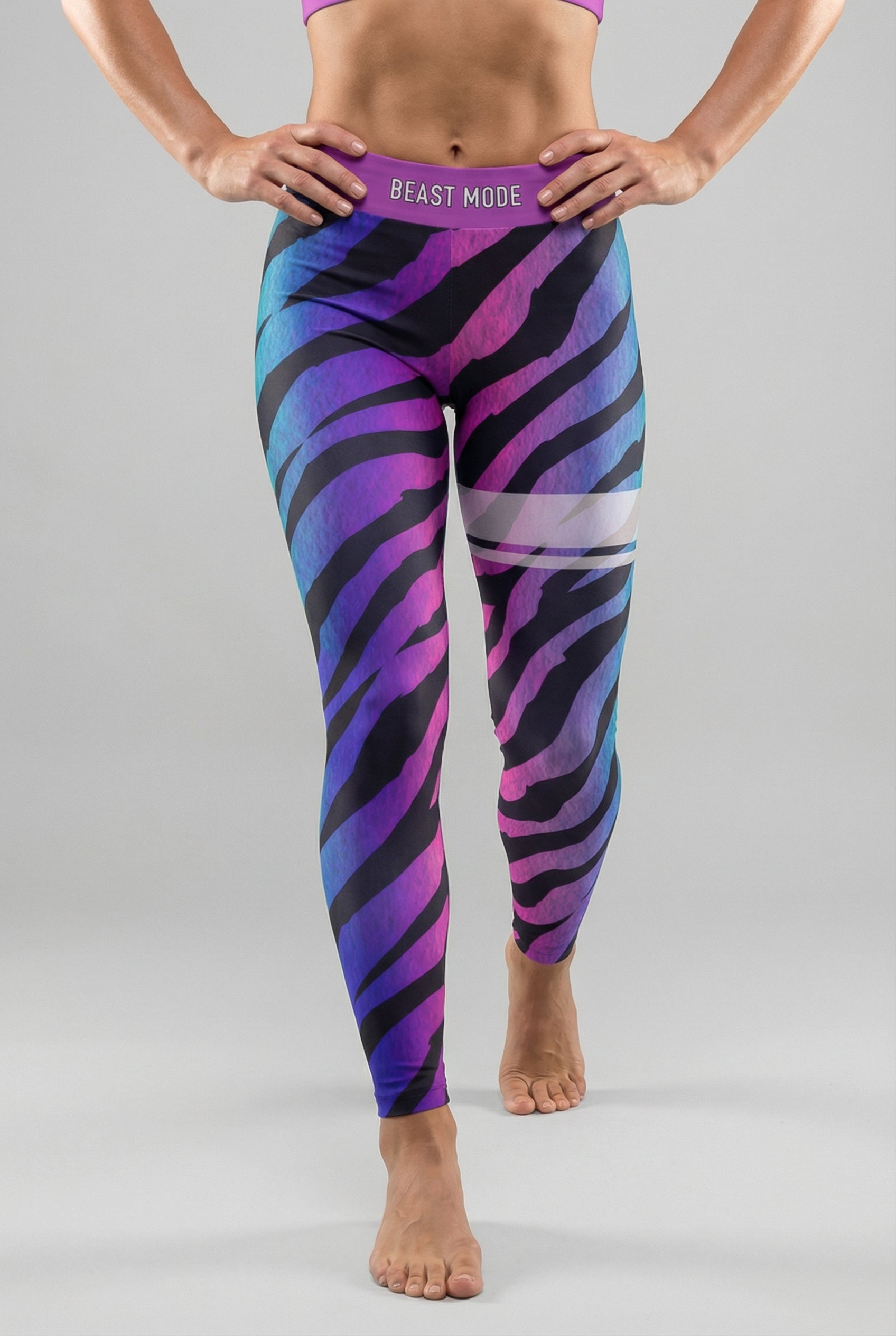 Personalized Neon Zebra Leggings
