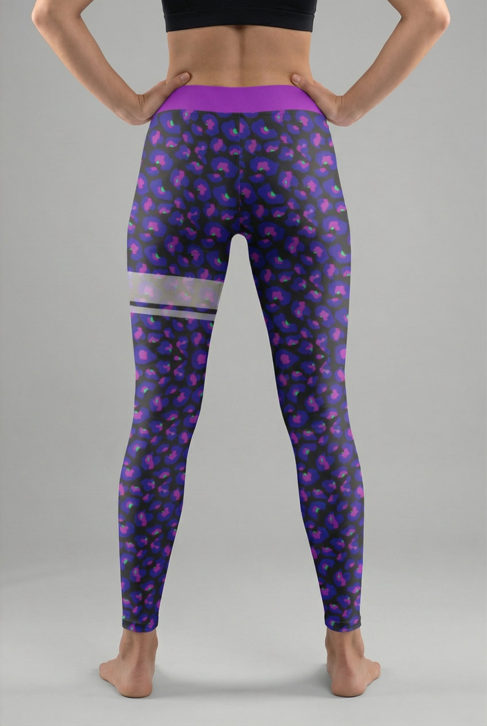 Personalized Dark Purple Leopard Leggings