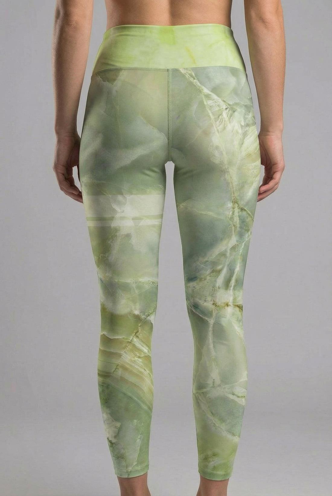 Custom Text Peridot Crystal Leggings - Personalized Green Gemstone Print OnlyBulked
