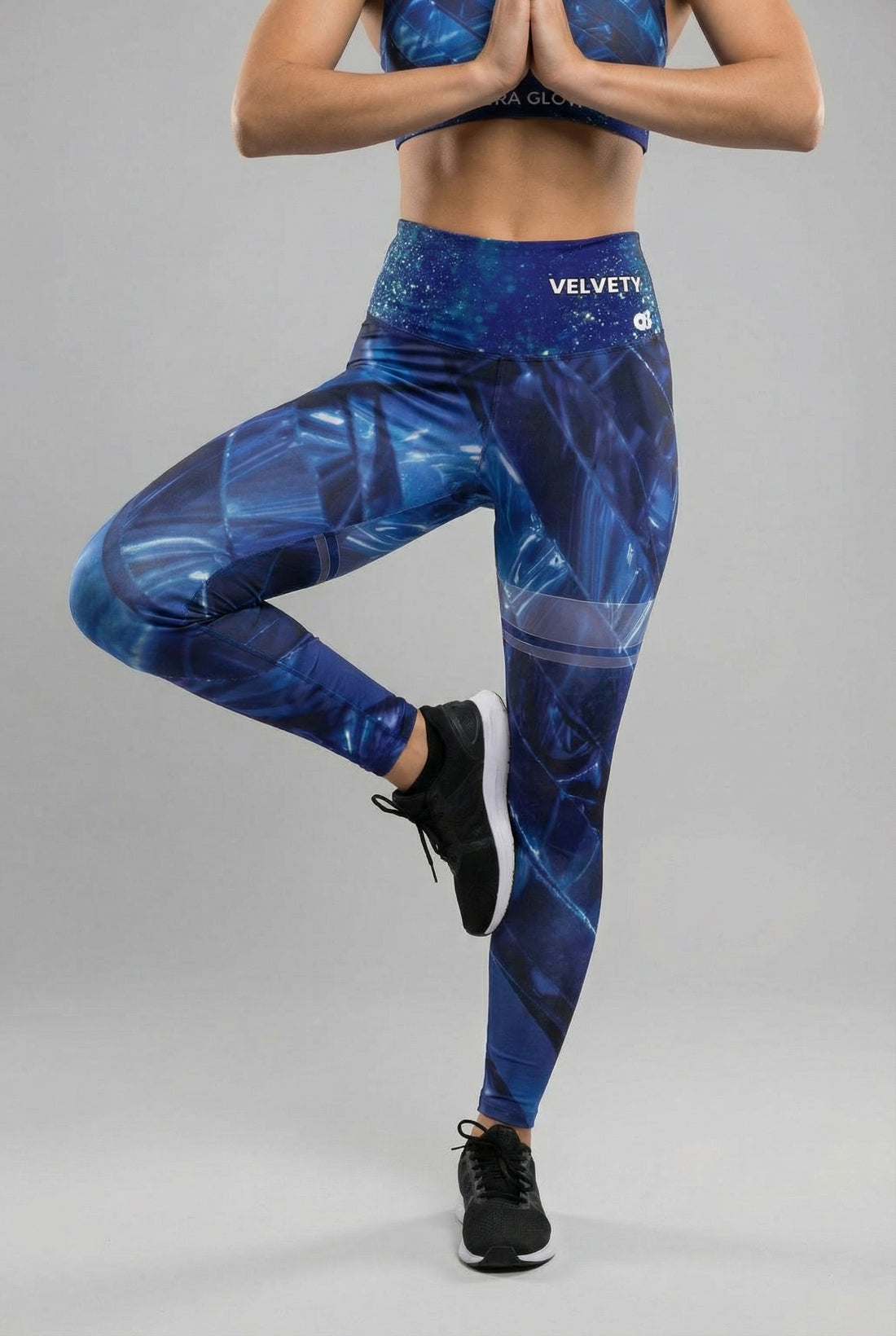 Custom Text Sapphire Gemstone Leggings - Royal Blue Design OnlyBulked