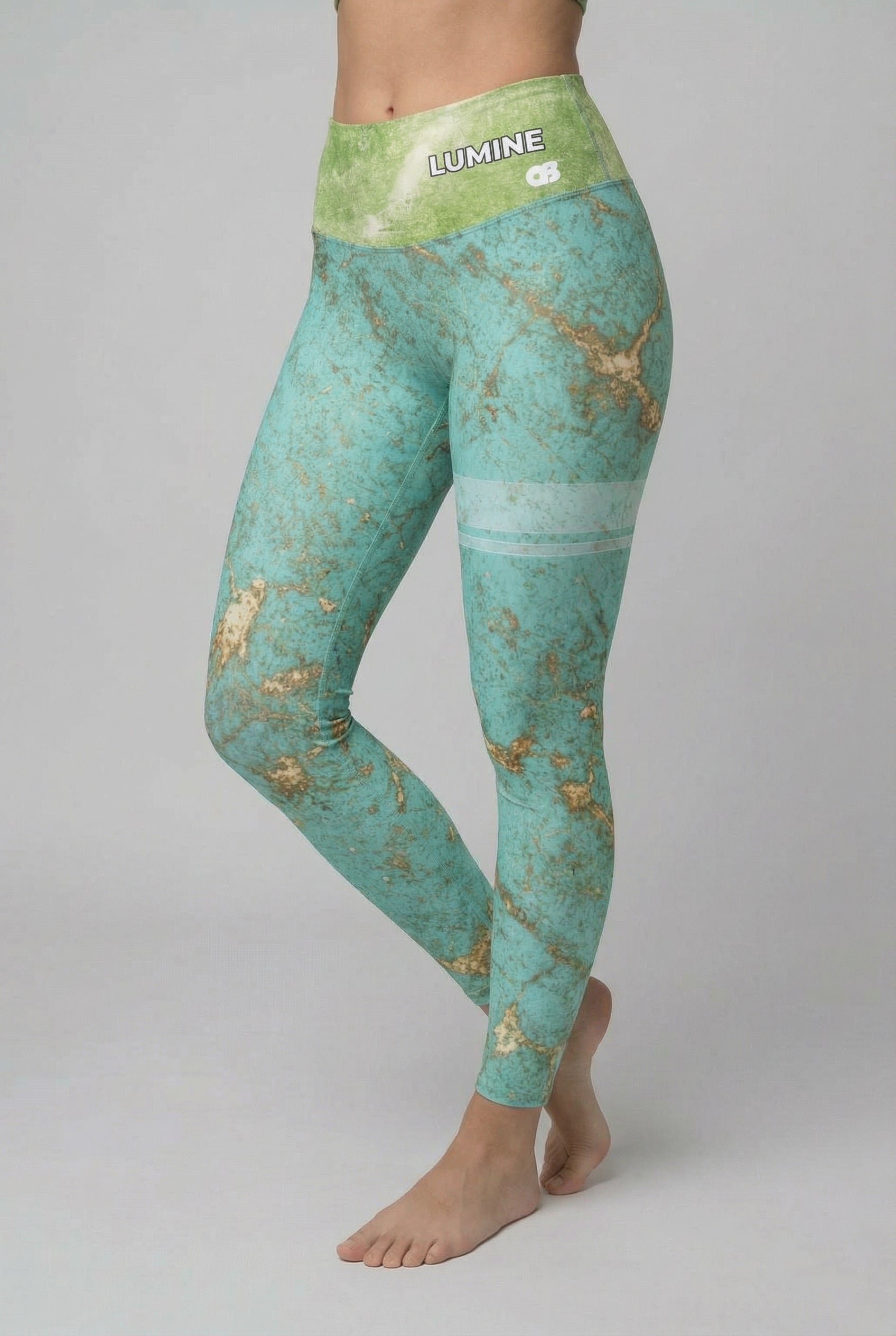 Custom Text Green Topaz Leggings - Mint Stone Design OnlyBulked